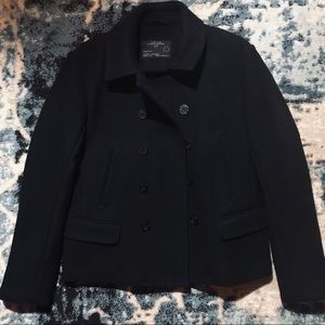 All Saints Black Short Peacoat Sz Large Men’s New